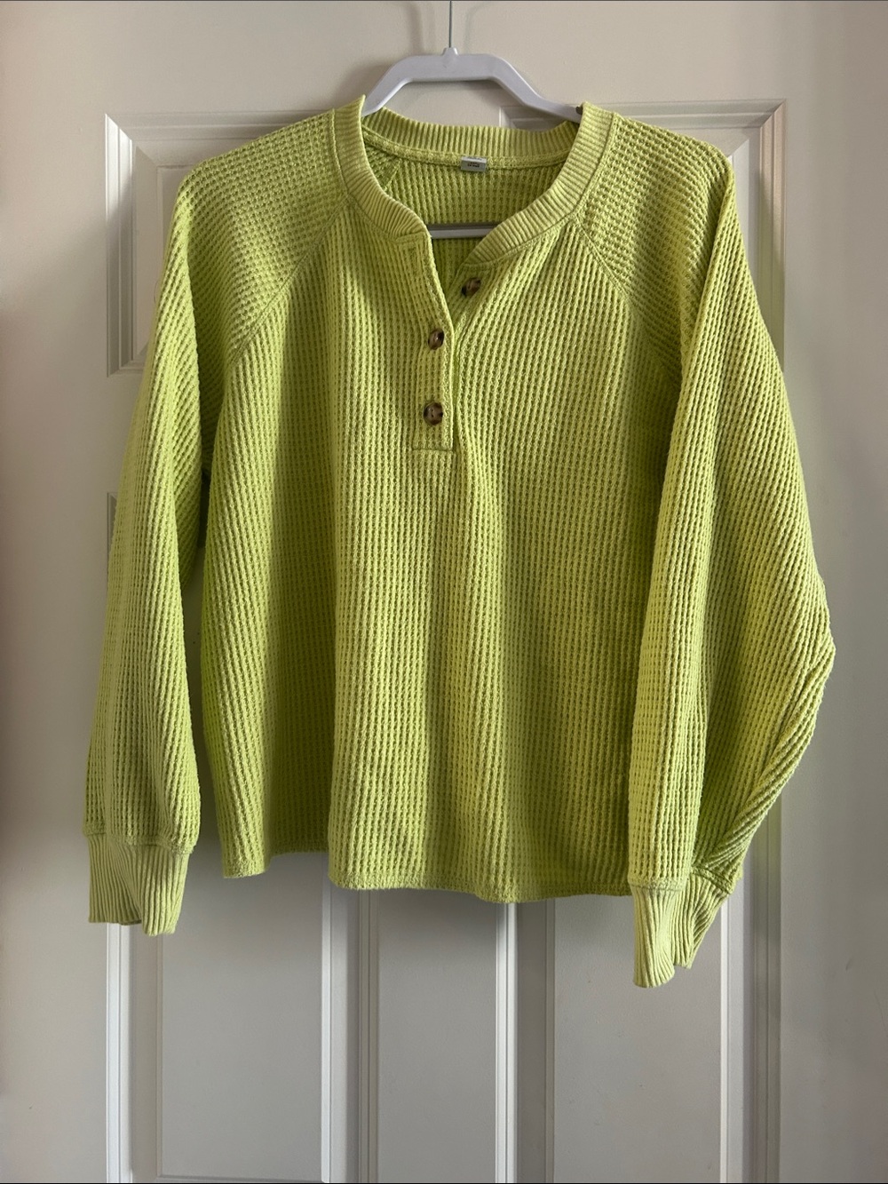 Old Navy plush Waffle Henley top L